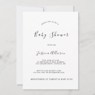 Invitation Baby shower minimaliste moderne personnalisé