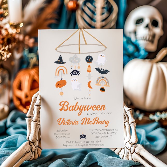 Invitation Baby shower mobile BabyWeen Halloween Ghost (Créateur téléchargé)