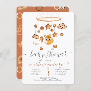Invitation Baby shower mobile Boho Fox