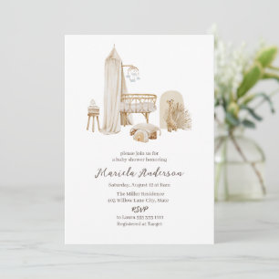 Invitation Baby shower mobile Boho neutre pour les femmes