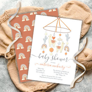 Invitation Baby shower mobile Boho Scandi