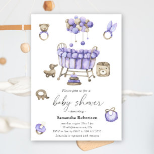 Invitation Baby shower mobile de soins infirmiers neutre pour