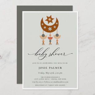 Invitation Baby shower mobile Earthouse Bohemian Moon