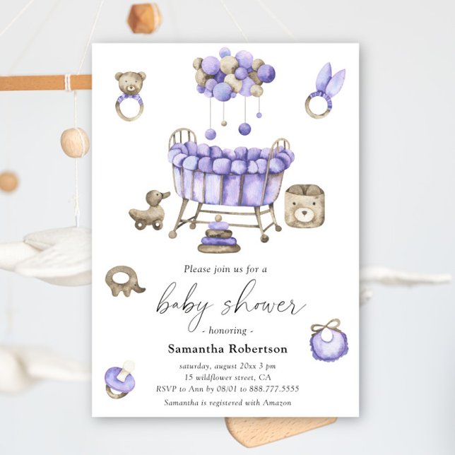 Invitation Baby shower mobile genre neutre (Créateur téléchargé)