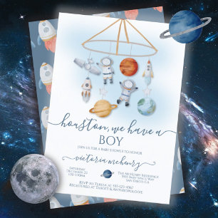 Invitation Baby shower mobile spatial Astronaut