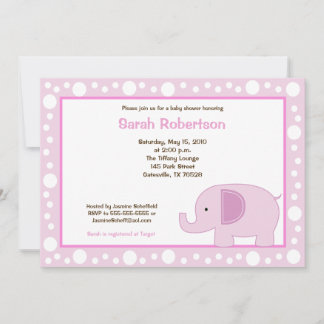 Invitation Baby shower Mod Elephant Jungle Dot 5x7