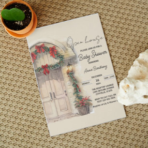 Invitation baby shower modèle modifiable à la maison de noël