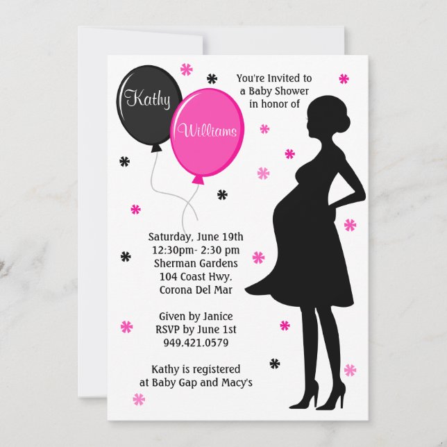 Invitation Baby shower moderne (Devant)