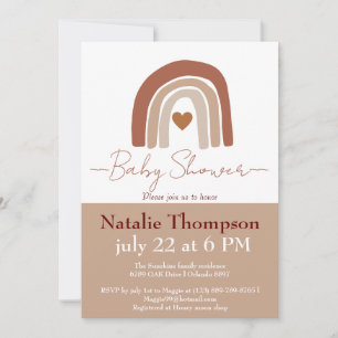 Invitation Baby shower moderne à deux tons arc-en-ciel