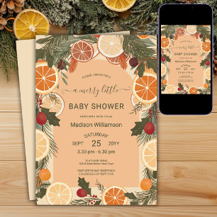 Invitation Baby Shower Moderne aux Agrumes Séchés