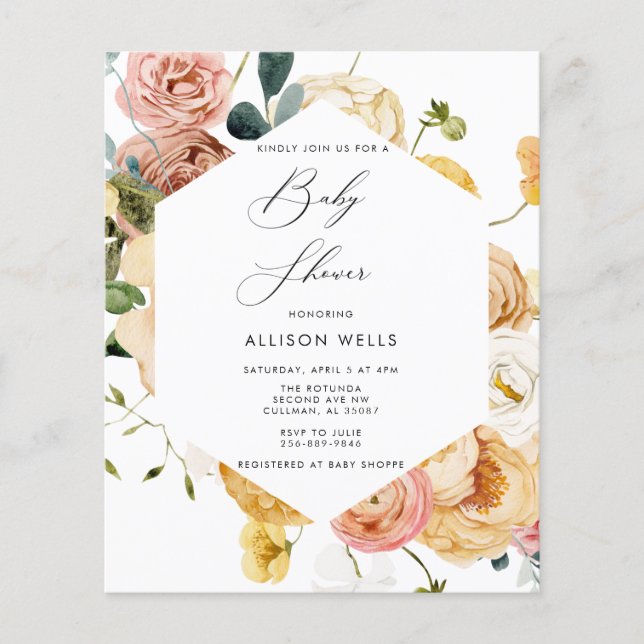 Invitation Baby shower moderne | Circulaire Sutton (Devant)