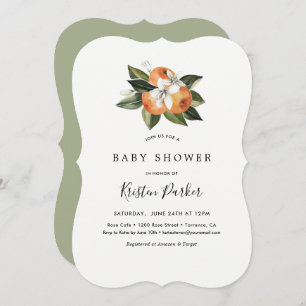Invitation Baby shower moderne Citrus Orange