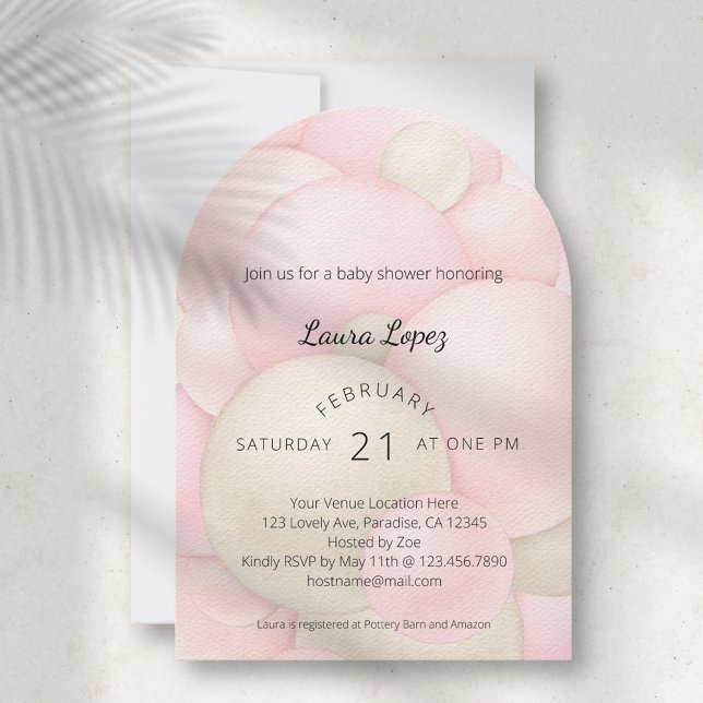 Invitation Baby shower moderne de ballons roses (Créateur téléchargé)