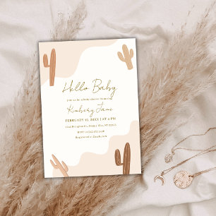 Invitation Baby shower moderne de Boho Cactus neutre par sexe