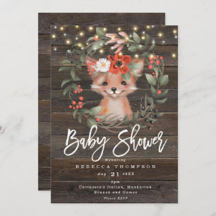 Invitation baby shower moderne de boho floral et mignon de