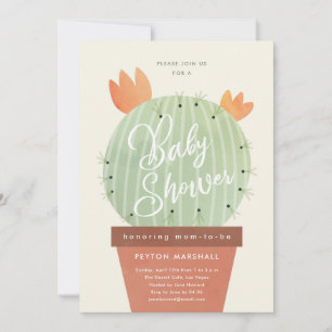 Invitation Baby shower moderne de Cactus