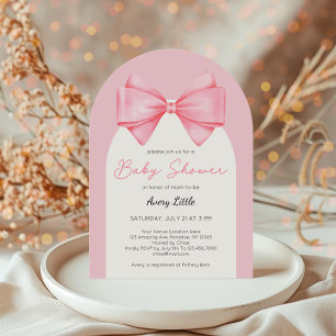 Invitation Baby shower moderne de fille de garçon rose