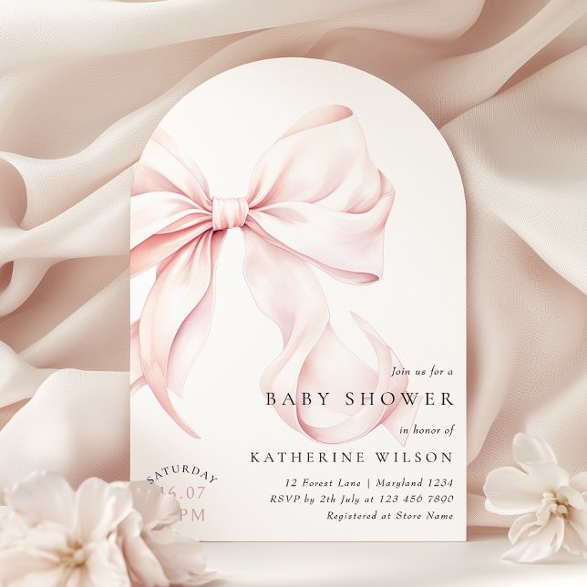 Invitation Baby shower moderne de la boue rose (Créateur téléchargé)