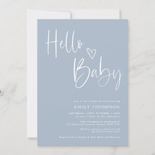 Invitation Baby shower moderne Dusty Blue Boy