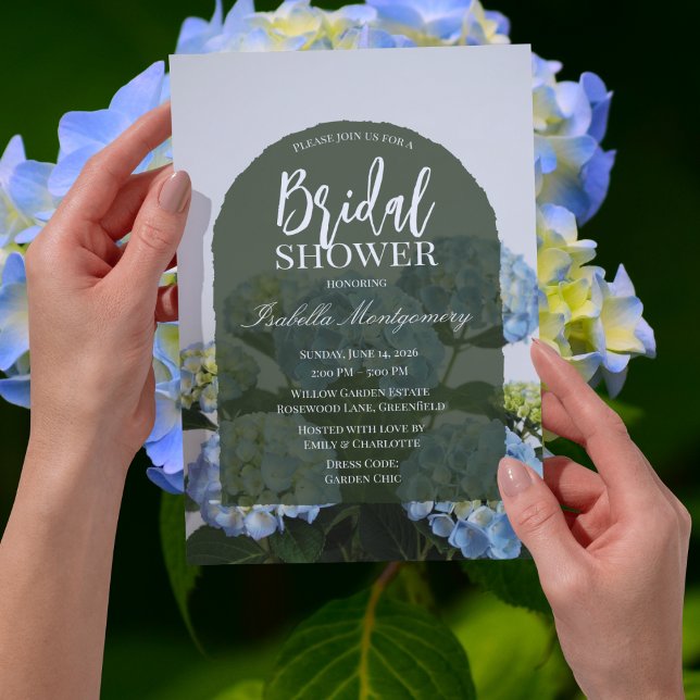 Invitation Baby Shower Moderne Élégant Hydrangea Bleue (Modern Elegant Blue Hydrangea Bridal Shower Invitations
)