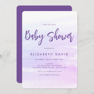 Invitation Baby shower moderne élégant rose et violet