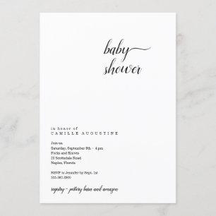 Invitation Baby shower moderne et minimaliste