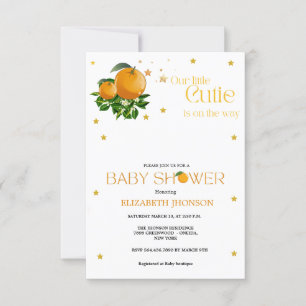 Invitation Baby shower moderne et neutre de Little cutie
