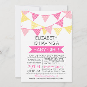 Invitation Baby shower moderne mignon rosé Bund'filles