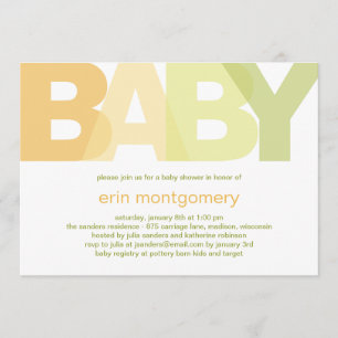 Invitation Baby shower moderne - Neutre