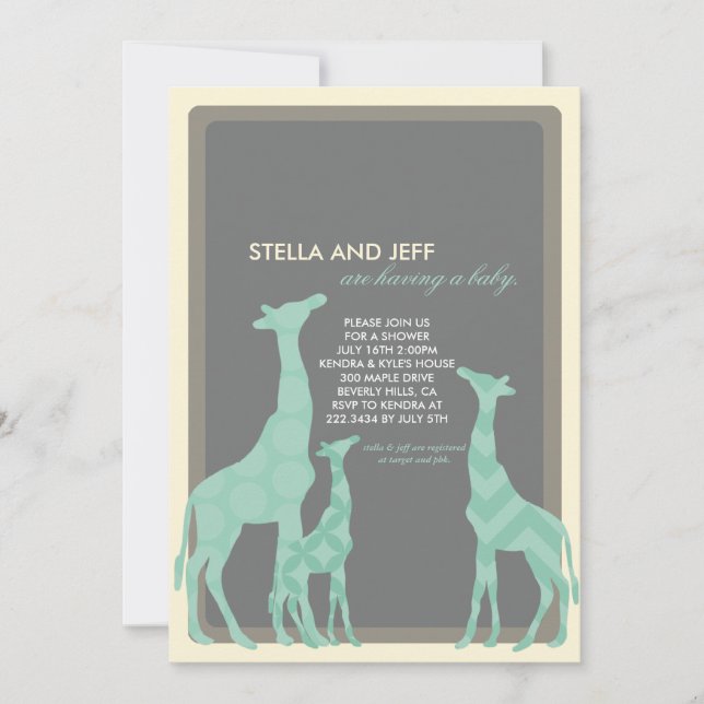 Invitation Baby shower moderne | No 2 (Devant)