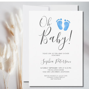 Invitation Baby shower moderne Oh Baby Boy