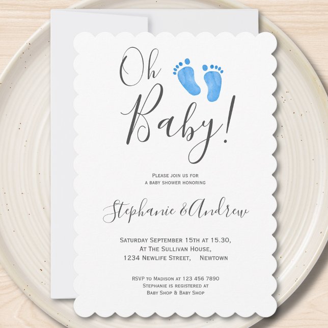 Invitation Baby shower moderne Oh Baby Boy Couples (Créateur téléchargé)