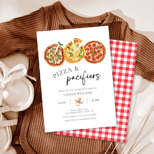Invitation Baby shower moderne Pizza & Pacificateurs