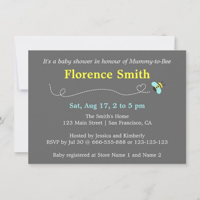 Invitation Baby Shower Moderne pour la Future Maman en Thème  (Devant)