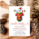 Invitation Baby shower moderne Red Winter Christmas Père Noël<br><div class="desc">Préparez la scène pour une fête festive avec notre Invitation de Baby shower Père Noël Red Winter Modern. Ce design est composé d'un joyeux Père Noël et d'un arrière - plan rouge audacieux, agrémenté d'élégants flocons de neige et de verdure hivernale, créant un parfait mélange de style moderne et de...</div>