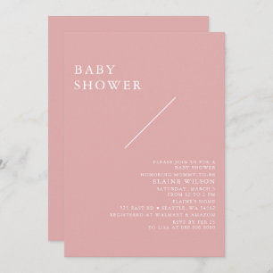 Invitation Baby shower moderne rose simple élégant