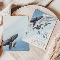 Baby shower moderne Rustic Ocean Whale Couples