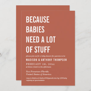 Invitation Baby shower moderne simple genre neutre désert