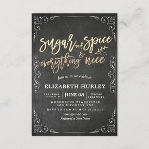 Invitation Baby shower moderne Sucre & épices & Tout Nice