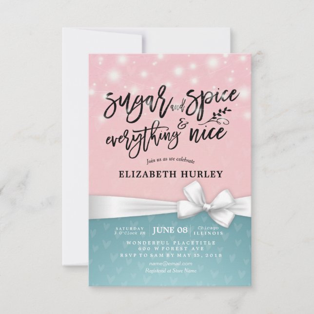 Invitation Baby shower moderne Sucre & épices & Tout Nice (Devant)