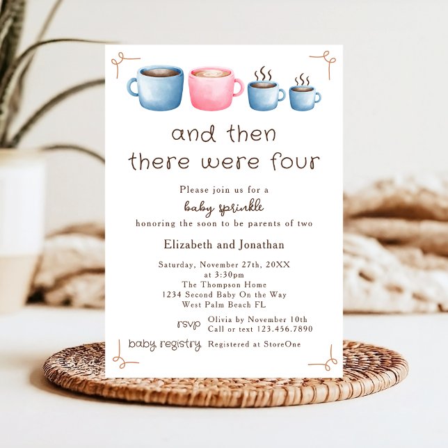 Invitation Baby Shower Moderne sur le Thème du Café pour un D (Créateur téléchargé)