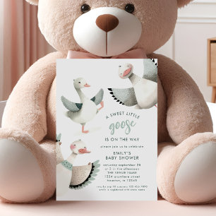 Invitation Baby shower moderne Sweet Little Goose