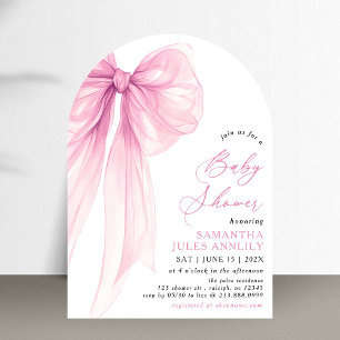 Invitation Baby shower moderne tendance Bow rose