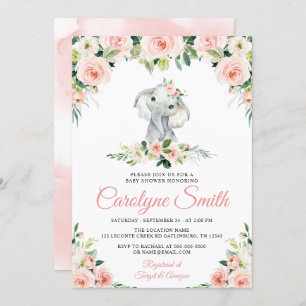 Invitation Baby shower modifiable rose floral