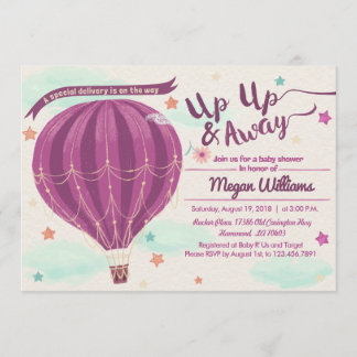 Invitation baby shower montgolfière