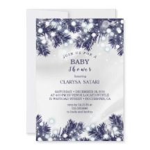 Baby shower motif aux fleurs bleues design