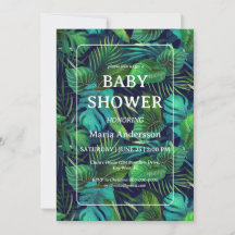 Baby shower Motif de feuille tropicale