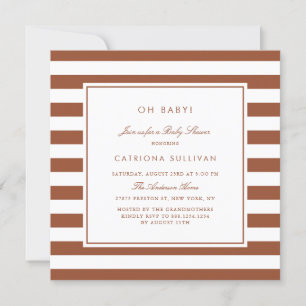 Invitation Baby shower Motif en terre cuite moderne