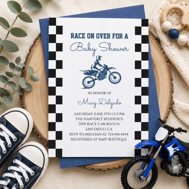 Invitation Baby Shower Moto Cross (Créateur téléchargé)