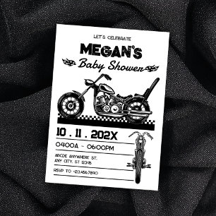 Invitation baby shower moto vintage